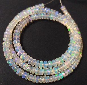 opal faceted rondelle beads