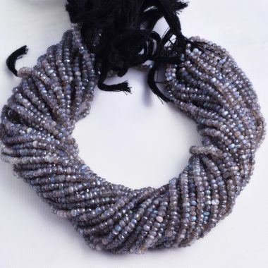 coated labradorite rondelle beads