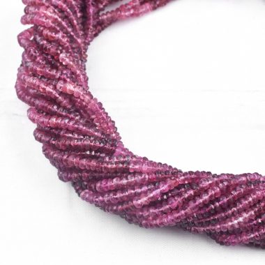 pink tourmaline rondelle beads