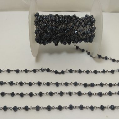 black spinel beaded rosary