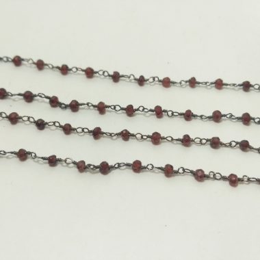 red garnet beaded rosary