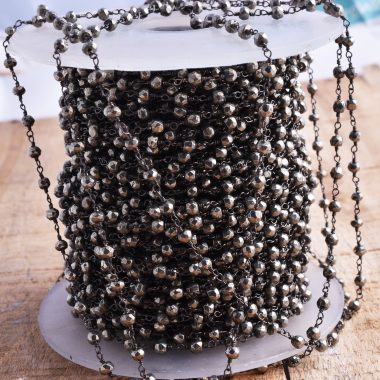pyrite oxidized beaded rosary