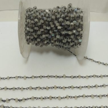 moonstone oxidized beaded rosary