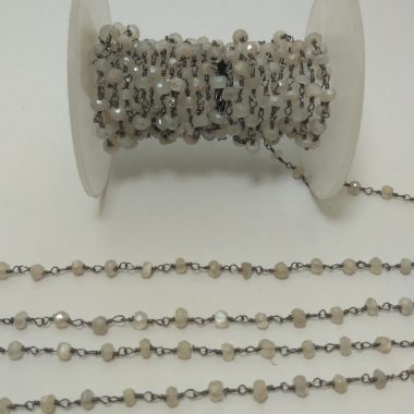 white moonstone beaded rosary