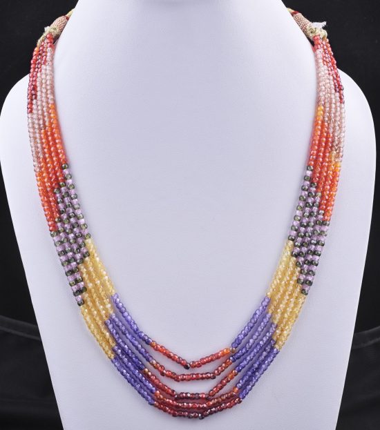 zircon faceted beads necklace