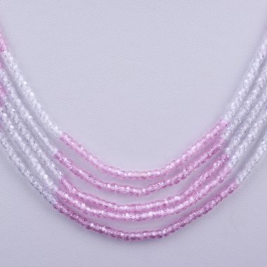 pink white zircon necklace