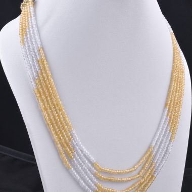 yellow white zircon necklace