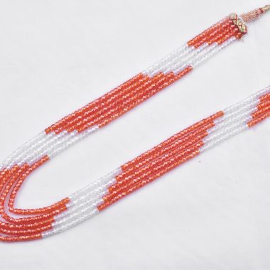 orange white zircon necklace