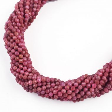 micro rhodochrosite faceted beads
