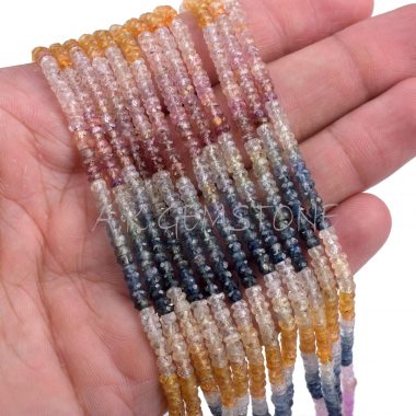 multi sapphire rondelle beads