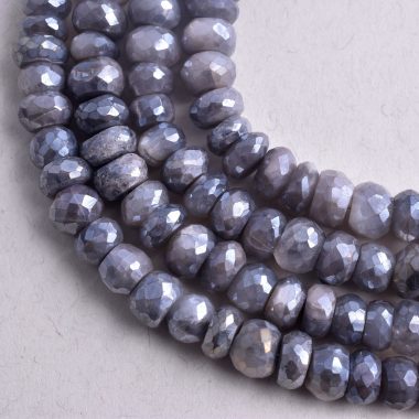gray moonstone silverite beads