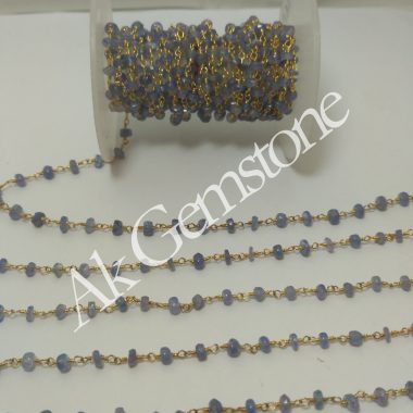 tanzanite rosary gold chain