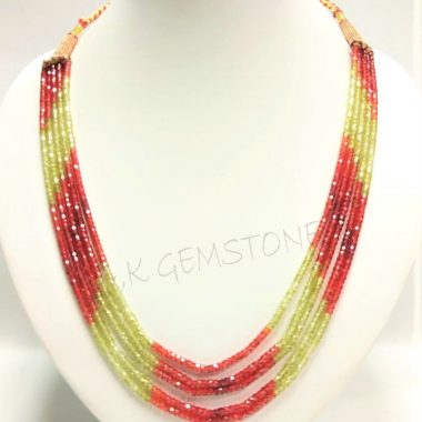 red cubic zirconia necklace